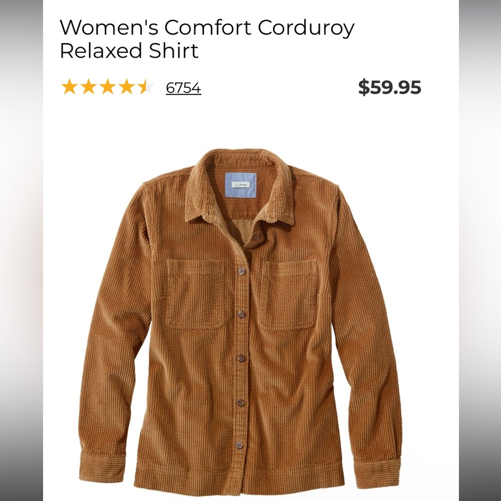 L.L. Bean Courduroy Shirt/Shacket